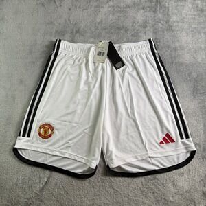Adidas Manchester United 2023/24 Home Soccer Shorts Mens Large White